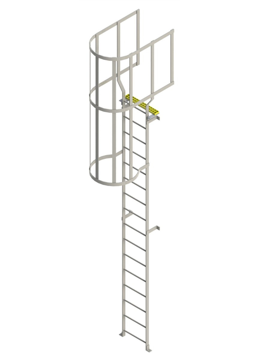 Steel Roof Vertical Access Ladders With Hoops & Walkthrough ...