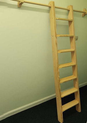 Timber Shelf Ladder On 1m Pole Stowed